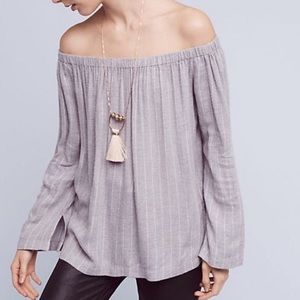 Cloth & Stone grey off the shoulder top
